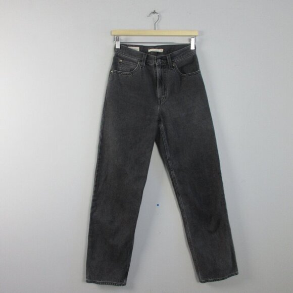 Levi's Premium Dad Jean 24 Black 100% Cotton Denim Baggy Streetwear Vintage 538 - Picture 1 of 15